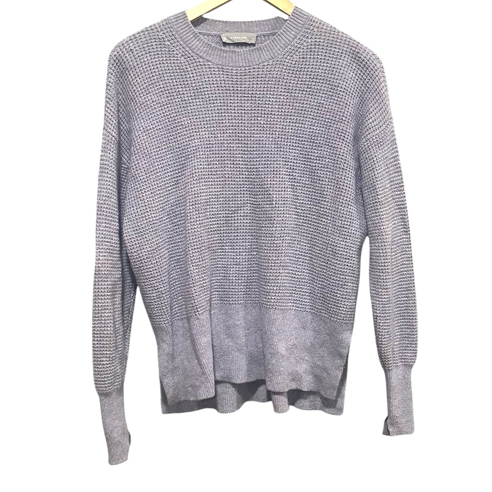 Everlane waffle knit cashmere crew neck sweater